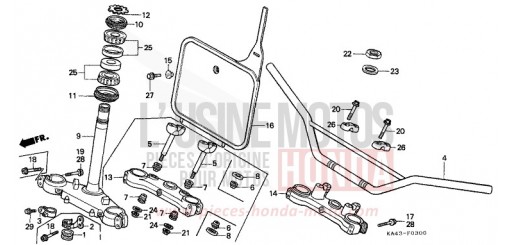 ROHRGRIFF/OBERE BRUECKE/ LENKSCHAFT CR250RF de 1985